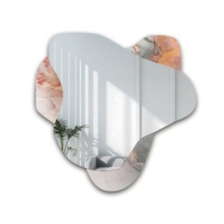 Szabálytalan tükör rózsaszín márványon - MARBLE FIORATO