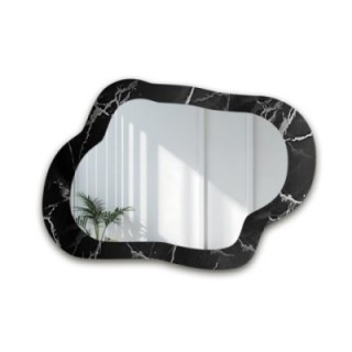 Szabálytalan tükör fekete-ezüst márványon - MARBLE GRISO