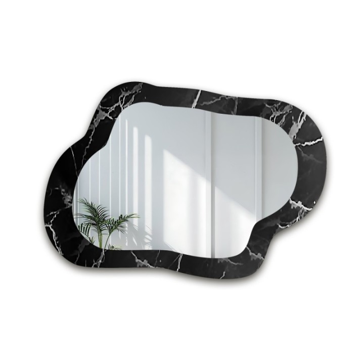 Szabálytalan tükör fekete-ezüst márványon - MARBLE GRISO