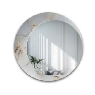 Kerek tükör fehér-arany márványon - MARBLE MARLUCE