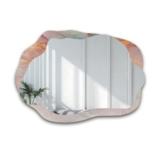 Szabálytalan tükör rózsaszín márványon - MARBLE ROSATO