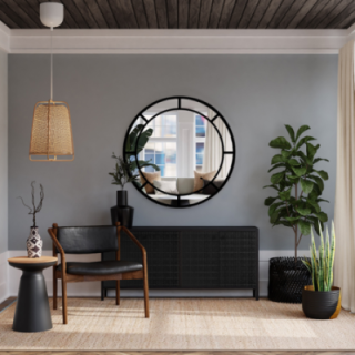Kerek loft tükör mdf lécekkel - MONA