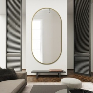 Ovális tükör arany MDF SLIM keretben - OLI