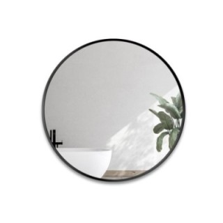 Kerek tükör fekete MDF SLIM keretben - OTYLIA