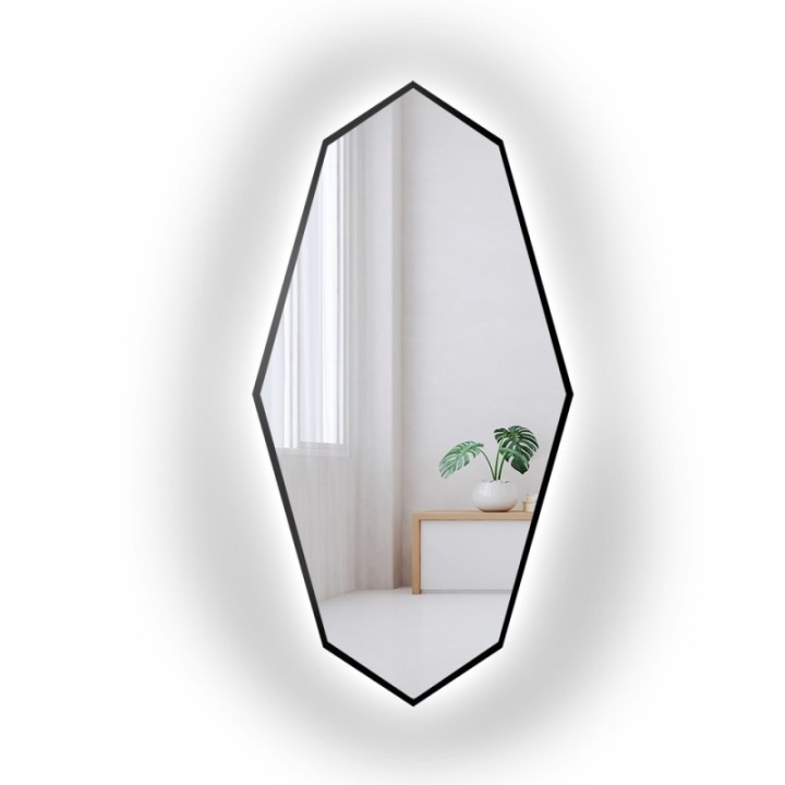 Dekoratív tükör éles, organikus formájú, megvilágított keretben - RIOLIT IN LED FRAME