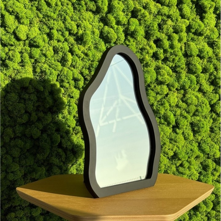 Kozmetikai tükör fekete MDF keretben - STONE PETITE