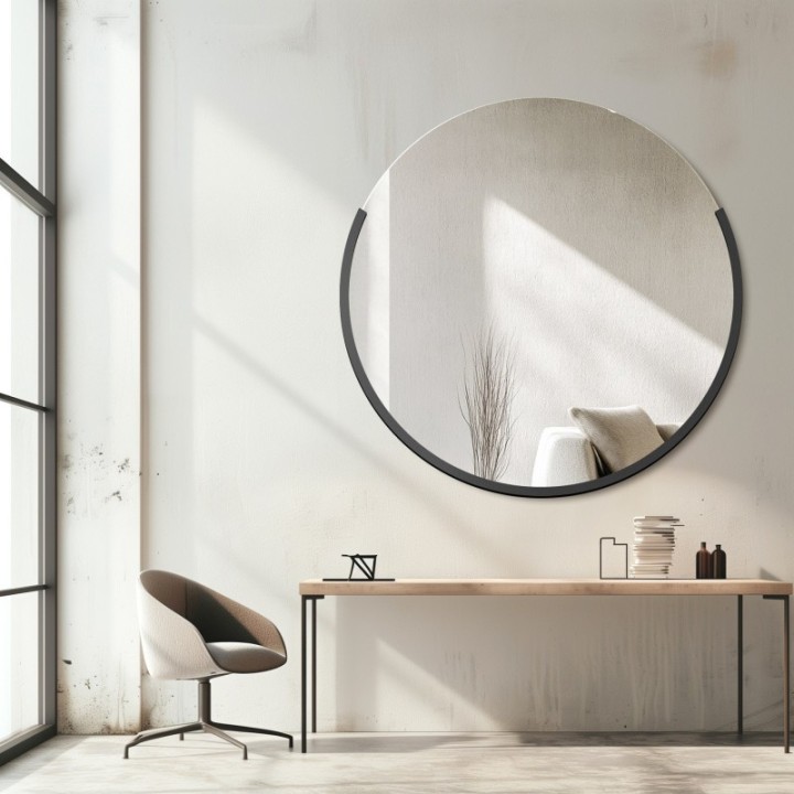 Kerek modernista tükör MDF keretben - TERA