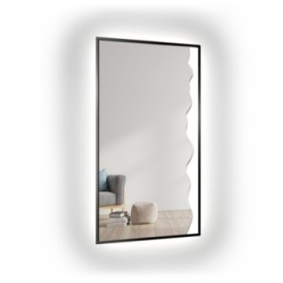 Dekoratív tükör fekete MDF keretben, megvilágítással - WIENA IN LED FRAME