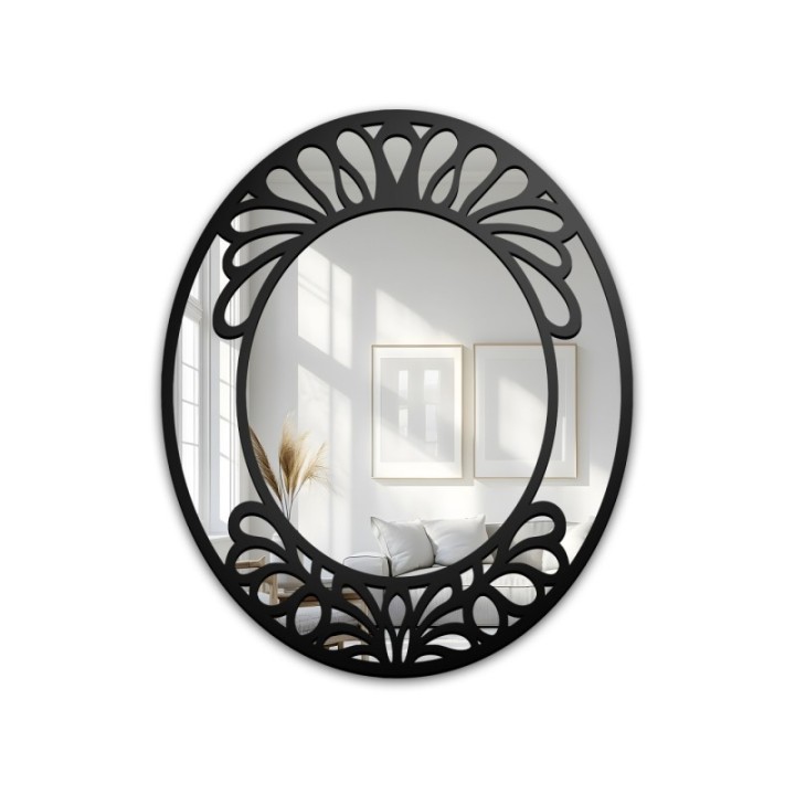Ovális tükör áttört MDF dekorral - VERONELLE BELIRE 125x150