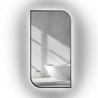 Tükör fekete MDF SLIM keretben megvilágítással - LED-es TEARDROP- a keret színe választható