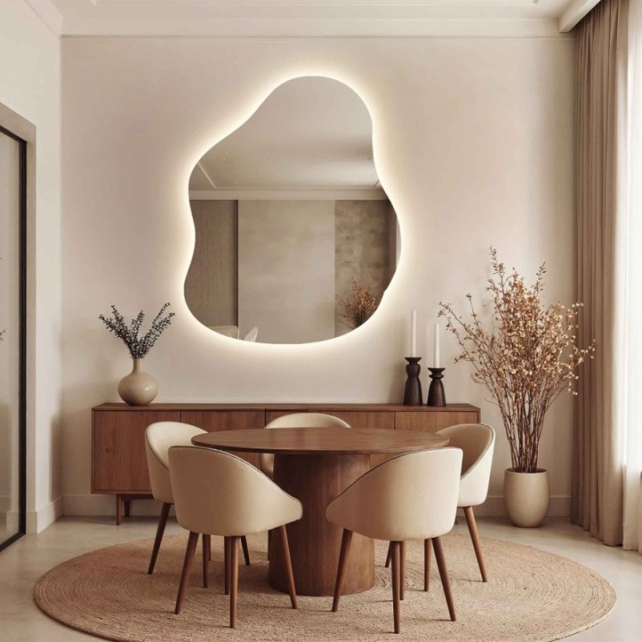 Szerves formájú tükör megvilágítással - STONE LED