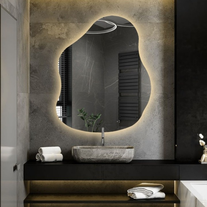 Szerves formájú tükör megvilágítással - STONE LED