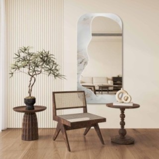 Szabálytalan tükör fehér-arany márványon - MARBLE ZARI