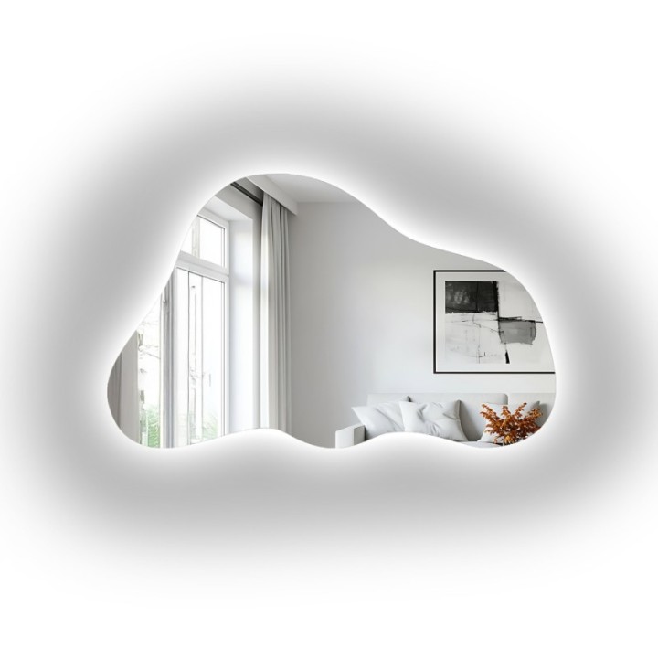 Aszimmetrikus tükör, háttérvilágításos - PEBBLE LED