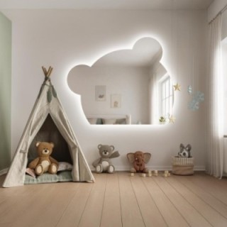 LED világítással ellátott tükör gyerekszobába - PANDA LED