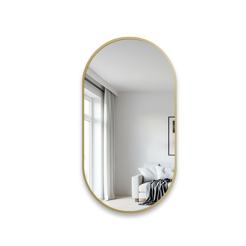 Ovális tükör arany MDF SLIM keretben - OLI