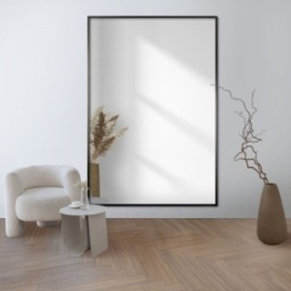 Téglalap alakú tükör minimalista fekete keretben - 1201