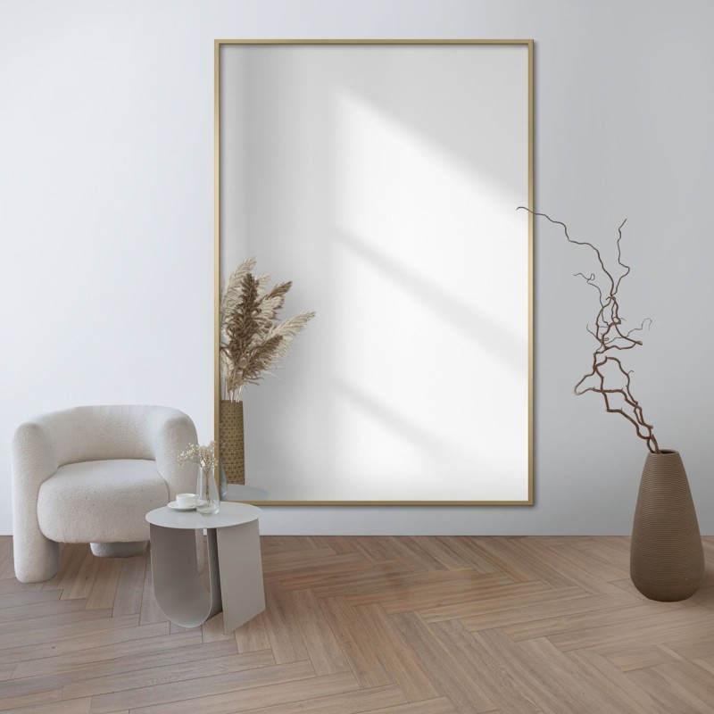 Téglalap alakú tükör minimalista fekete keretben - 1201