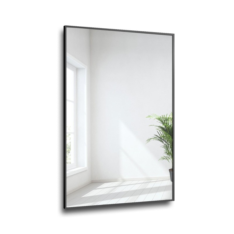 Téglalap alakú tükör minimalista fekete keretben - 1201