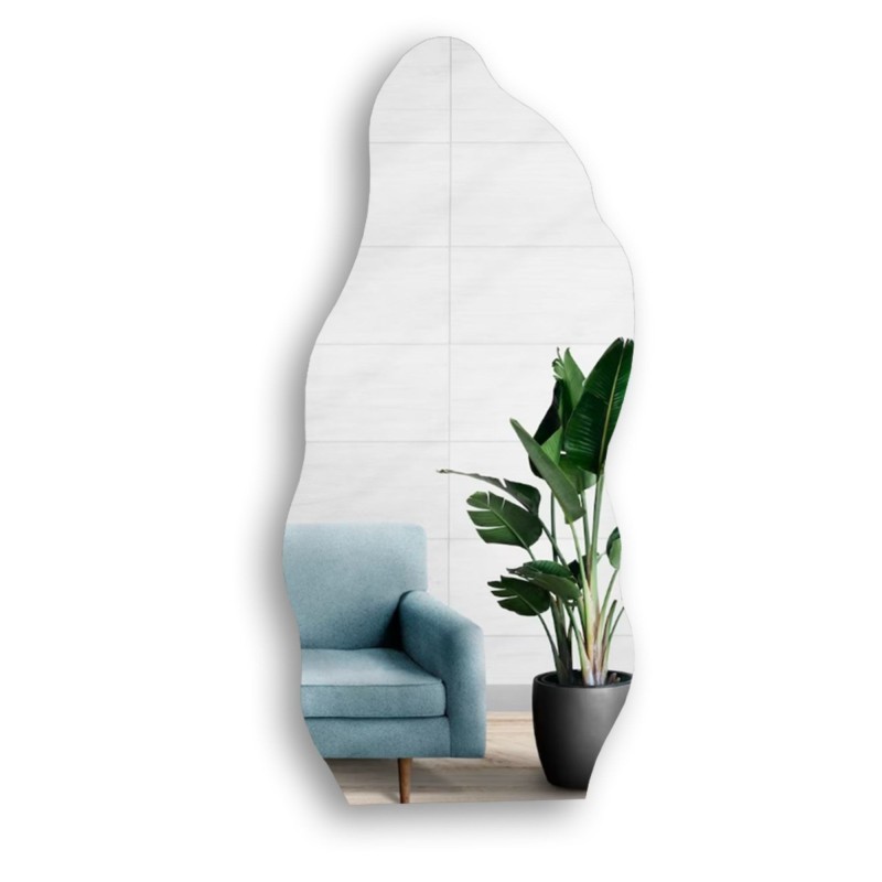 Dekoratív félig ovális tükör organikus formával - AURO 2