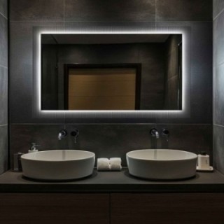 Téglalap alakú tükör katedrál üvegen Visiosun Classic LED világítással - LUXORA CLARITY LED