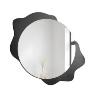 Dekoratív kerek tükör fekete folton - DARK DROP