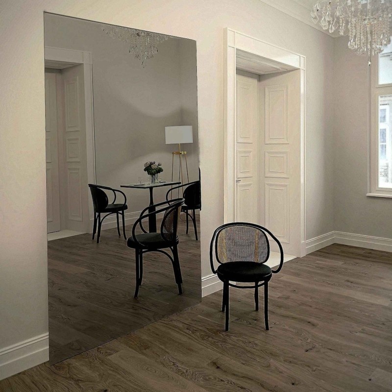 Téglalap alakú réz tükör dekoratív panellel - DECO méretre gyártva