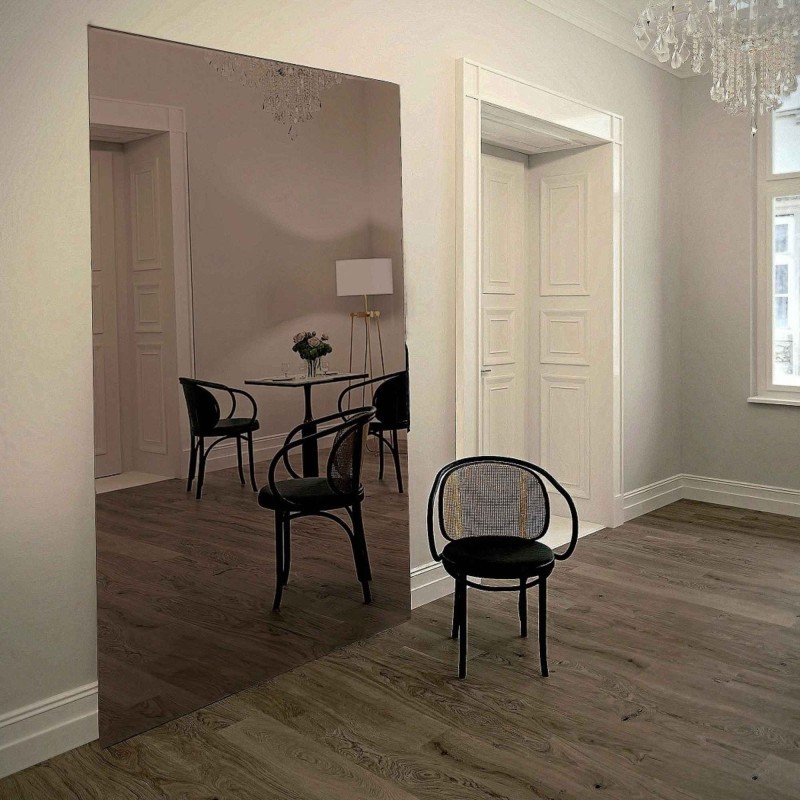 Téglalap alakú réz tükör dekoratív panellel - DECO méretre gyártva