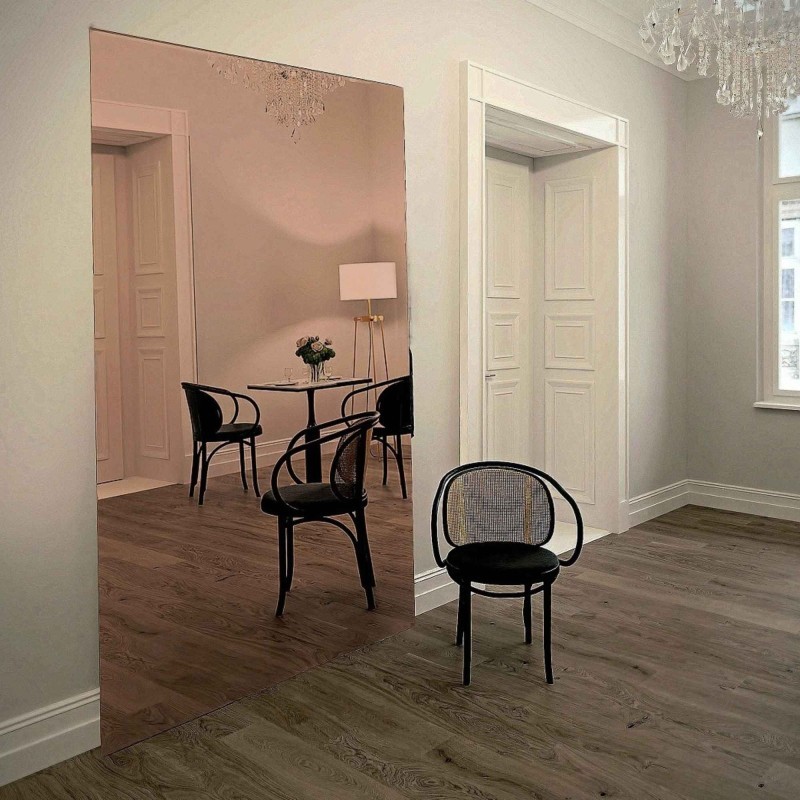 Téglalap alakú réz tükör dekoratív panellel - DECO méretre gyártva