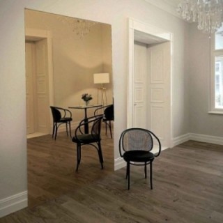 Téglalap alakú réz tükör dekoratív panellel - DECO méretre gyártva