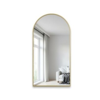 Félovális tükör arany MDF SLIM keretben - DOMI