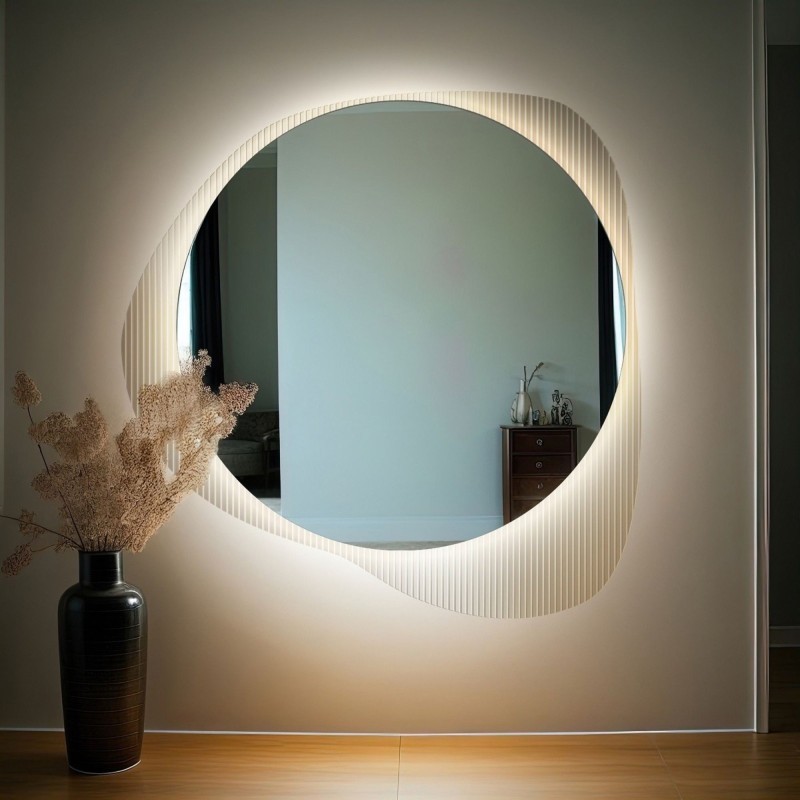 Tükör katedrál üvegen Estriado LED világítással - LUXORA ELEGRA LED
