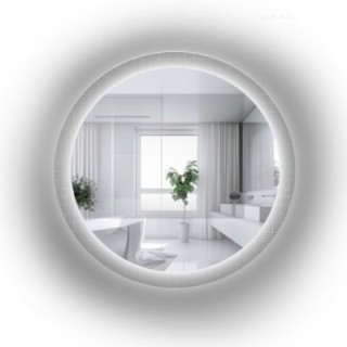 Kerek tükör katedrál üvegen Master Flex LED világítással - LUXORA FROSTED LED