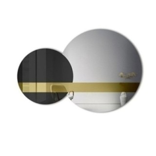 Dekoratív tükörkészlet arany panel és fekete lacobel - GOLD MOON