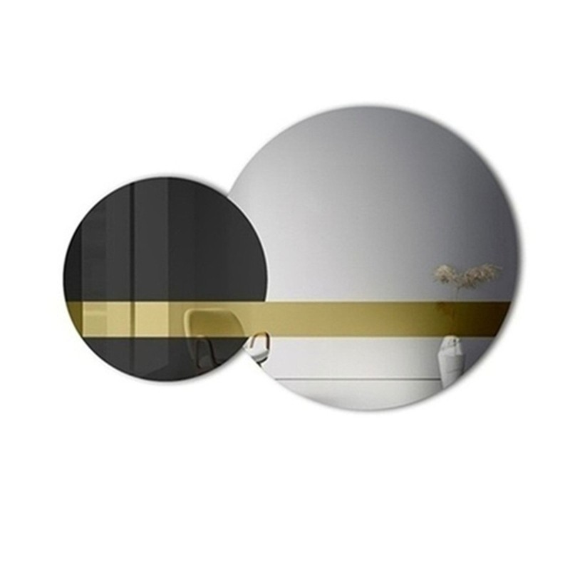 Dekoratív tükörkészlet arany panel és fekete lacobel - GOLD MOON