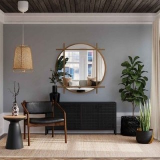 Kerek loft tükör MDF osztókkal - IZYD - több keretszínben