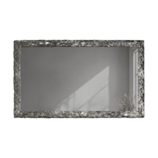 Elegáns falitükör ezüst keretben, grafit színű tükörfelülettel - CLAUDE GRAPHITE