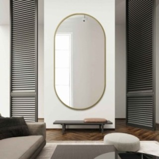 Ovális tükör arany MDF SLIM keretben - OLI