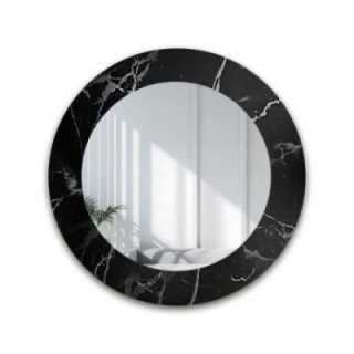 Kerek tükör fekete-ezüst márványon - MARBLE MURASO