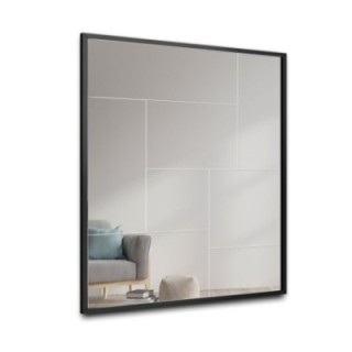 Több tükörelemből álló modern tükör fekete keretben - TETRIS