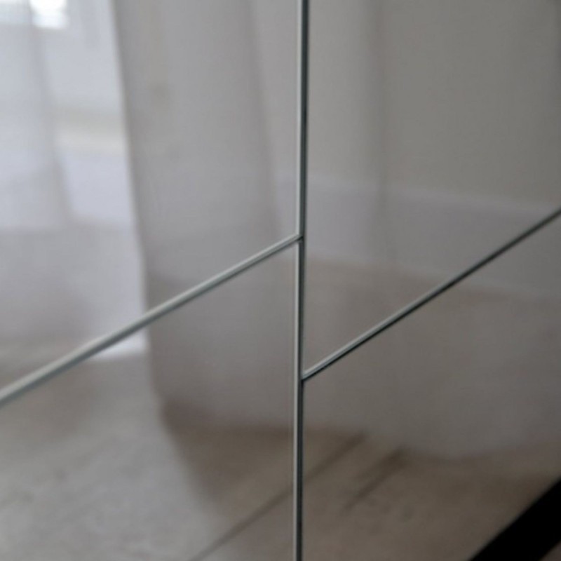 Több tükörelemből álló modern tükör fekete keretben - TETRIS