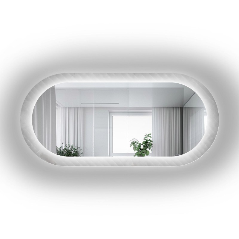 Ovális tükör katedrál üvegen Master Soft LED világítással - LUXORA VESPER LED