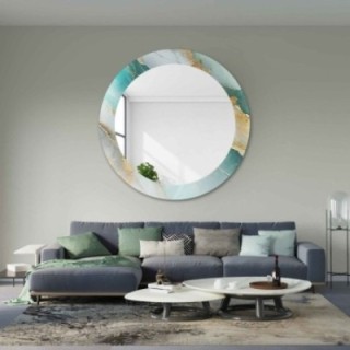 Kerek tükör zöld márványon - MARBLE BOSCARO