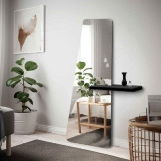 Modern álló szabálytalan tükör polccal - MATEO SHELF