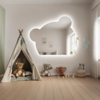 LED világítással ellátott tükör gyerekszobába - PANDA LED