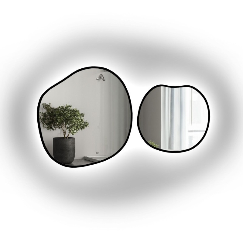 Keretes, organikus formájú tükrökből álló készlet, megvilágítással - SODALIT LED KERETBEN