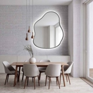 Organikus formájú tükör keretben, megvilágítással - STONE LED KERETBEN