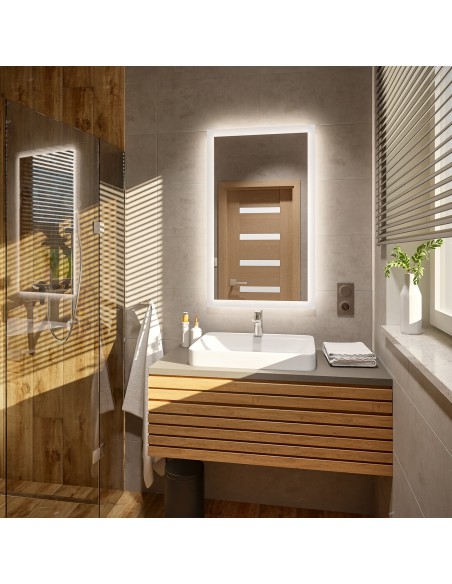 Téglalap alakú tükör megvilágítással - MOIRA LED