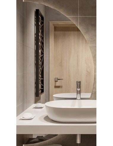 Félkör alakú tükör két részből álló megvilágítással - DOPPIO LED