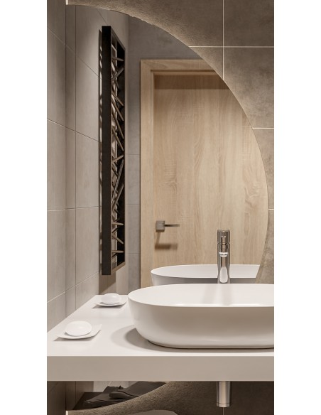 Félkör alakú tükör két részből álló megvilágítással - DOPPIO LED